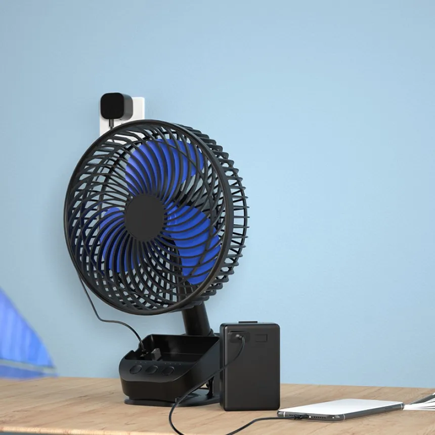 

Portable Desk Clip on USB Fan Controller Rechargeable Battery Timer Table Fan for Personal Office Camping Similar to Xiaomi