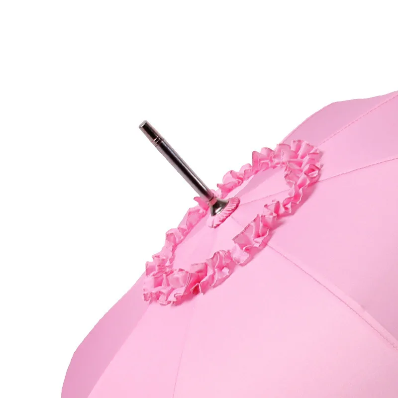2021 Women Lace Wedding Sunny Rain Umbrella Long Handle Bridal Cute Princess Female Semi-automatic | Дом и сад