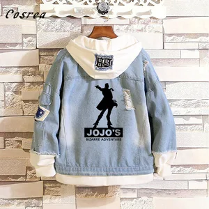 Толстовка JoJo для косплея по мотивам невероятных приключений, свитшот, мужская куртка, Длинный свитшот, уличная одежда в стиле Харадзюку, толстовки, джинсовое пальто для женщин