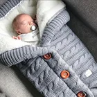 Детские осень-зима коляска спальный мешок для наружной кнопки новорожденных трикотажные Толстая пеленка одеяло теплая шерсть флисовый спальный мешок