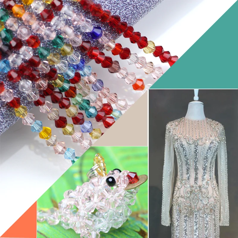 Бусины из хрусталя для браслетов сделай сам стеклянные бусины-Биконусы с