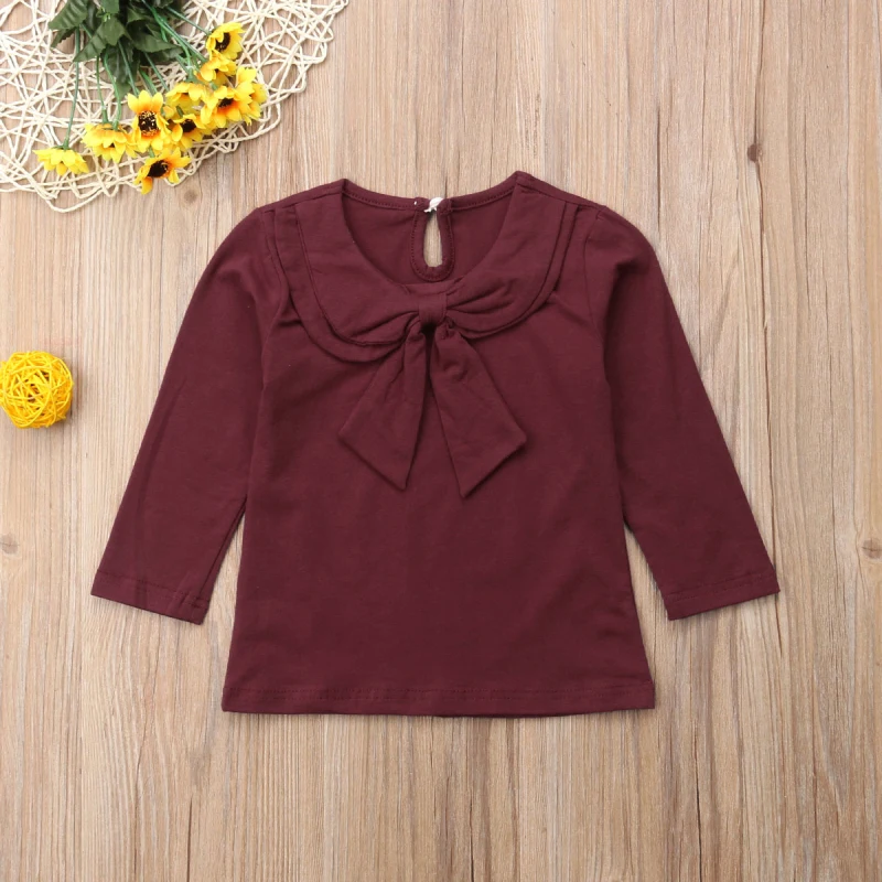 Детские однотонные рубашки Pudcoco для маленьких девочек топы принцесс футболка с