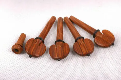 

4pcs Rosewood Violin Pegs +1 endpin With Ebony Circle for 4/4 Violin Peg String Adjuster Violin parts