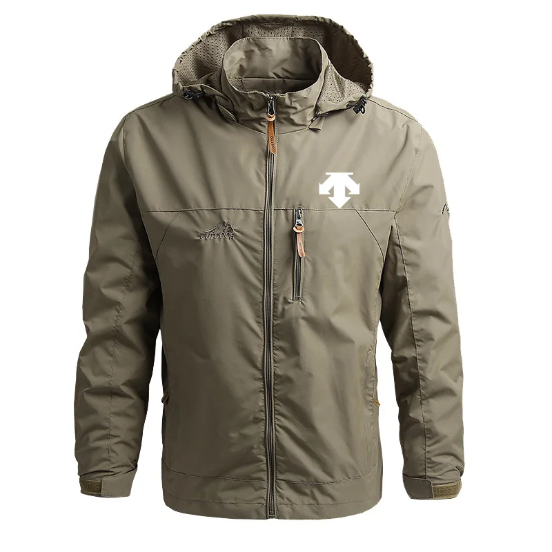 Мужская быстросохнущая ветрозащитная куртка модная мужская бомбер с капюшоном