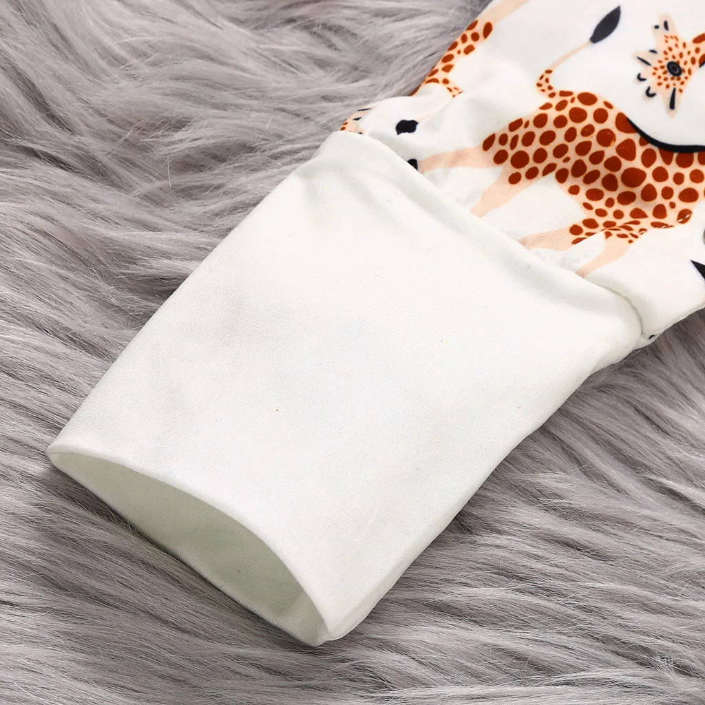 Органический Мягкий комбинезон с животными для новорожденных младенцев девочек