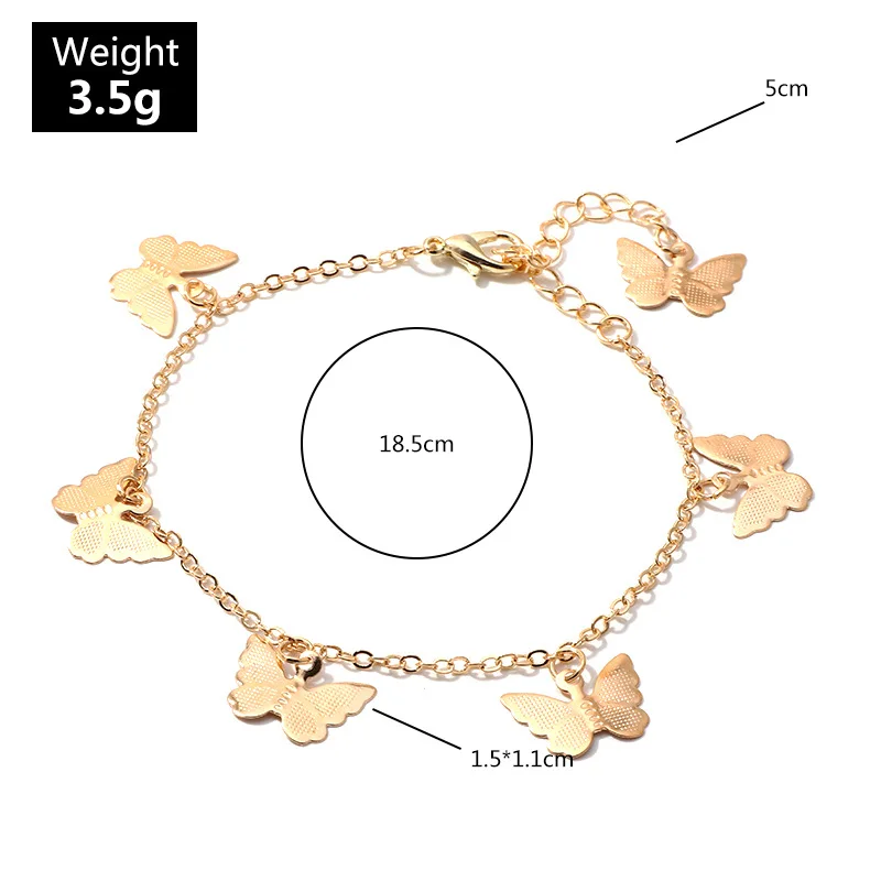 

European and American ornaments Ins wind single butterfly bracelet sweet butterfly pendant fashion bracelet