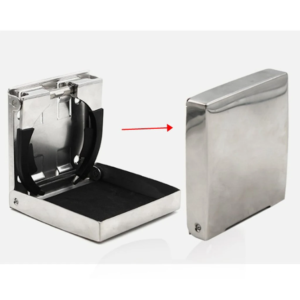 

Universal Folding Cup Drink For Car Marine Boat Truck Caravan Silver