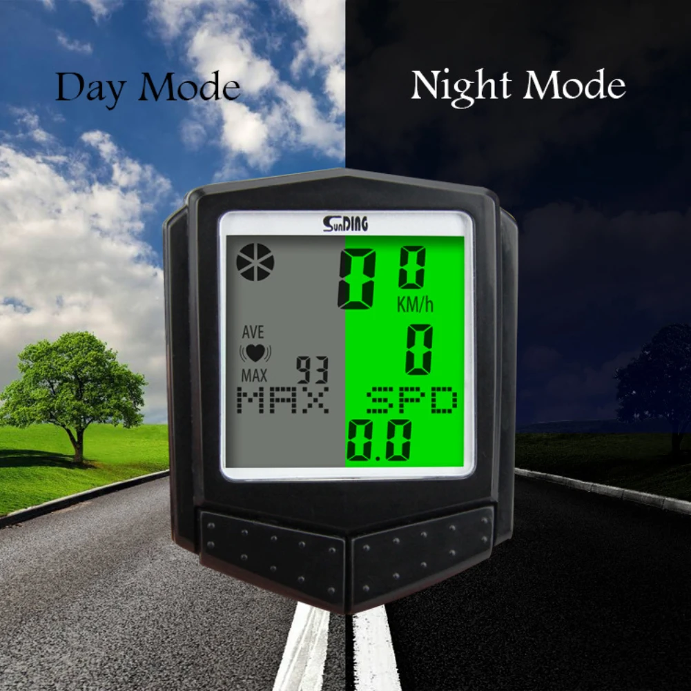 

Bicycle Computer SD-573C SUNDING Wireless Heart Rate Monitor Automatically Wake Up Backlit Speedometer Multifunction Code Table