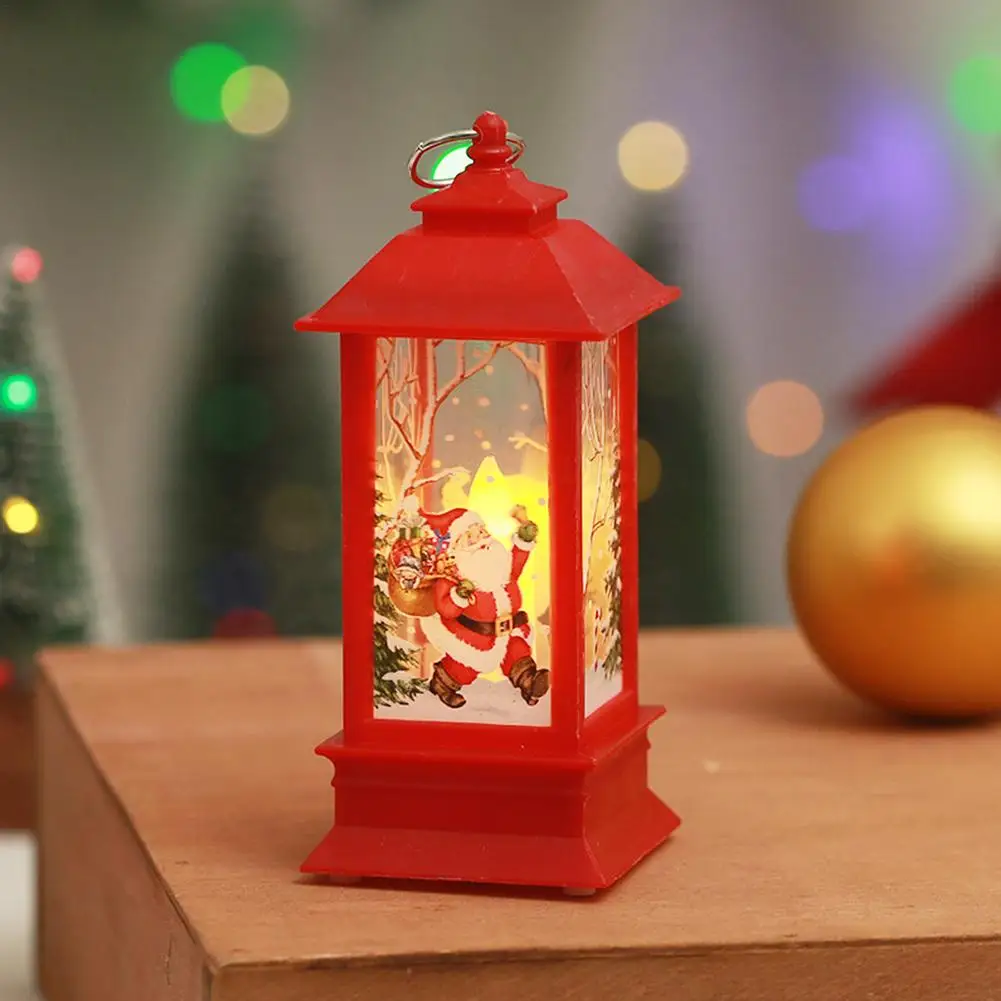 

Vintage Christmas Lights Waterproof Red Candle Lantern 5 Inches Party Ornaments For Tree Wall Door Fireplace Table Decor Good
