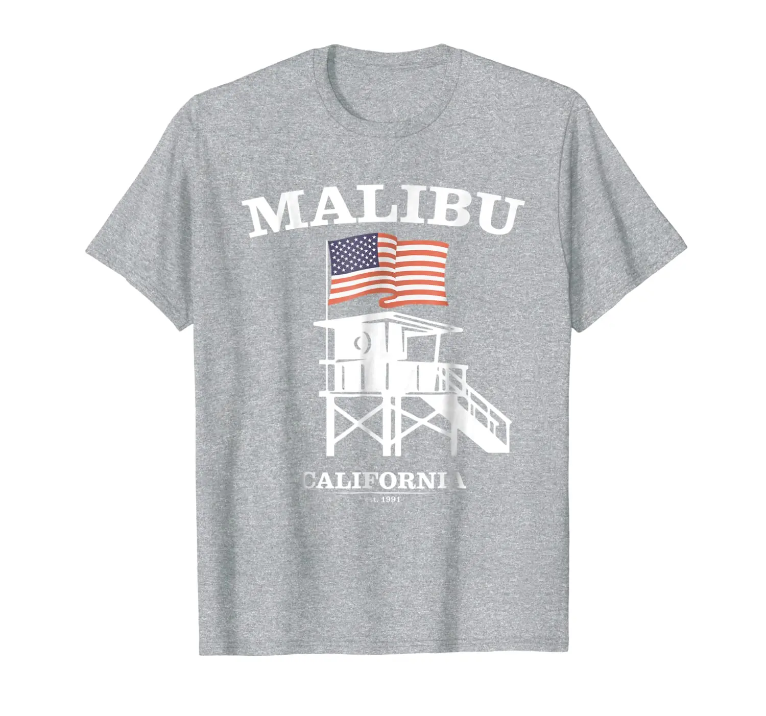 

Рубашка Malibu в стиле ретро, Пляжная футболка Малибу Патриот