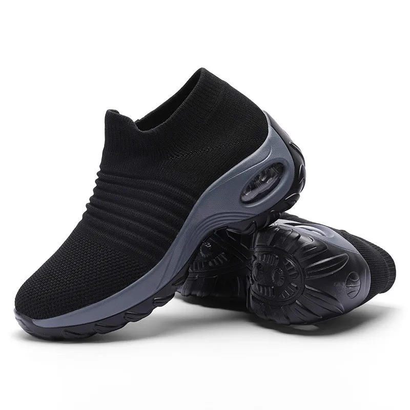 2019 Для женщин на платформе кроссовки дышащие сетчатые Вязание повседневная