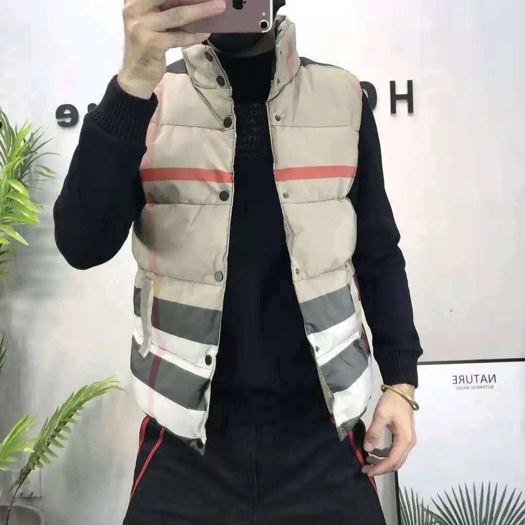 

Autumn and winter waistcoat men's golden velvet handsome trend warm shoulder casual vest slim cotton vest coat men's jacket