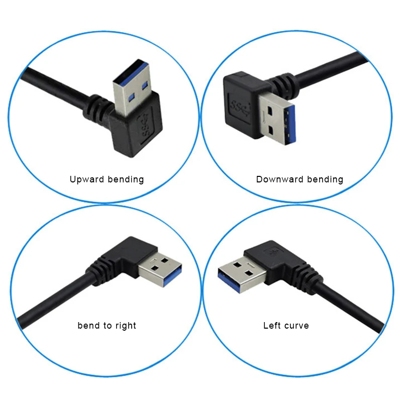 USB 3.0 Extension Cable 90 Degree Angle High Speed Portable for Home Office Business GK99 | Электроника