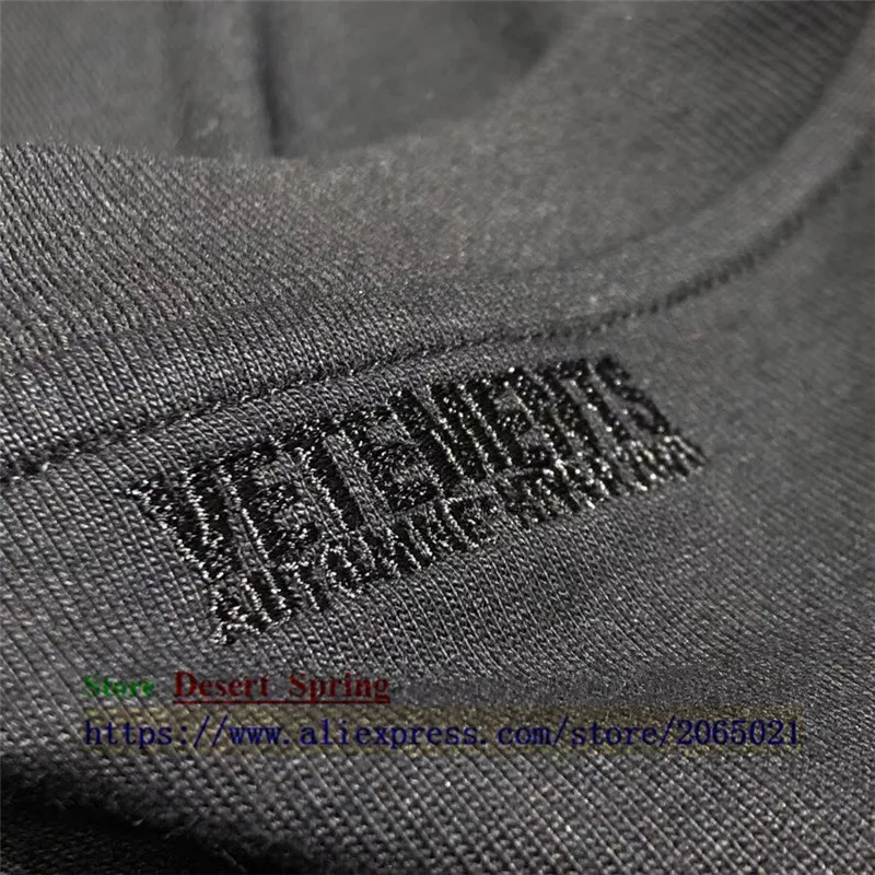 

Oversize Embroidery VETEMENTS T-Shirt Men Women 1:1 Top-Quality Big Tag Tee Black Vetements Long Sleeve T Shirt