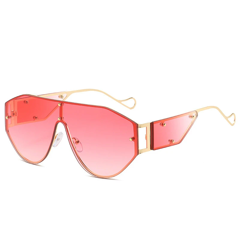 Модные женские солнцезащитные очки с большой оправой негабаритные цельные es