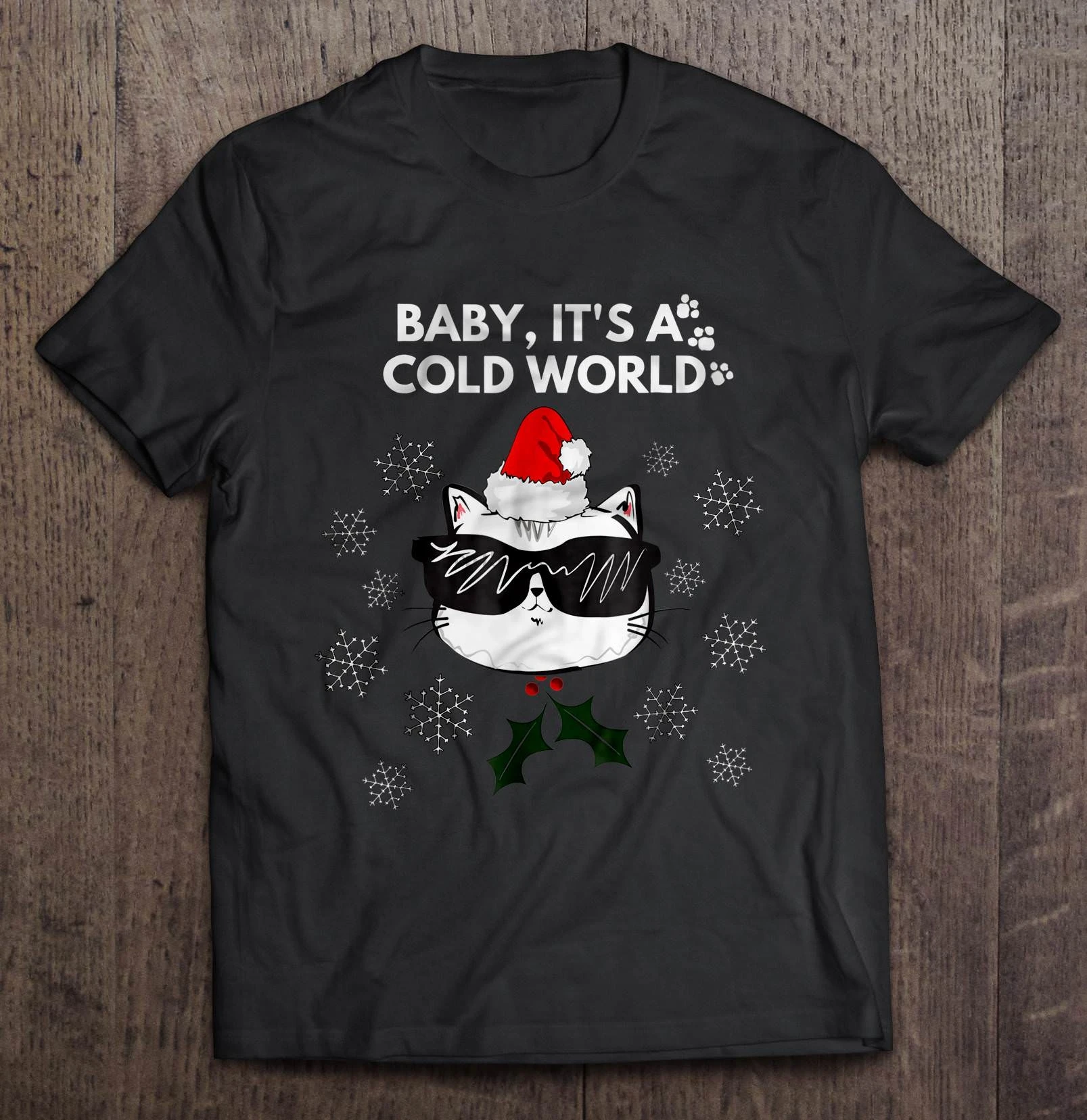 Мужская забавная футболка модная детский Кот холодного мира с очками