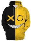 Осенняя мужская Толстовка XXOO, пуловер с 3D-принтом в стиле хип-хоп, со смайликами, в стиле Харадзюку