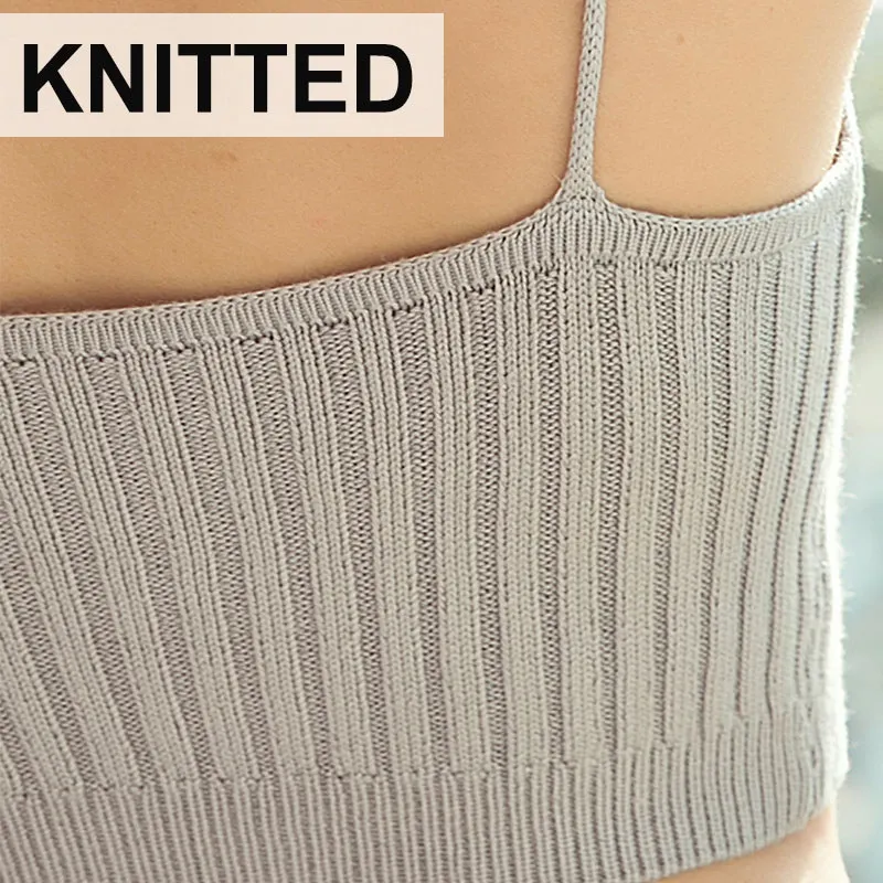 Cropped Lingerie Tops Cotton Tops Top Tee Camisole Crop Tank Knitted mujer Crop Vest Underwear Women's Streetwear Fashion Knitte