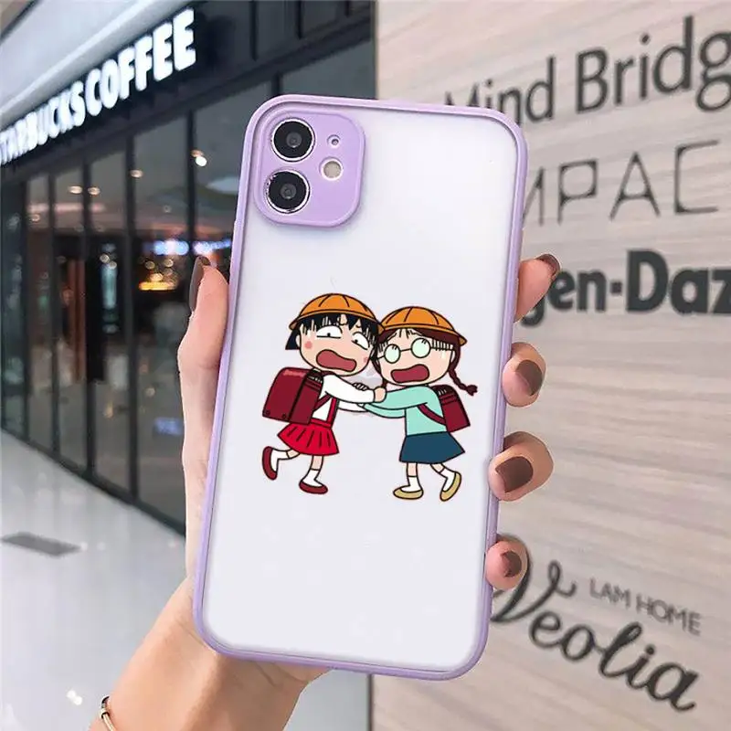 

Chibi Maruko funny lovely anime girl Phone Case matte transparent For iphone 7 8 11 12 plus mini x xs xr pro max cover