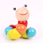 Симпатичные цветные детские развивающие игрушки, Монтессори, пальчиковые игрушки для детей, забавные игрушки, сенсорные игрушки, деревянная гусеница