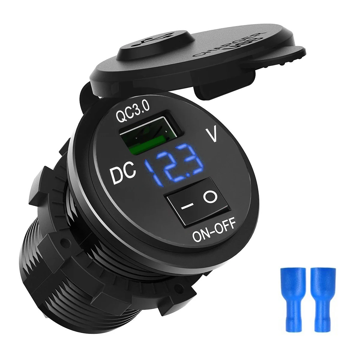 DC 12V-24V Quick Charge 3 0 USB Автомобильное зарядное устройство с цифровым дисплеем