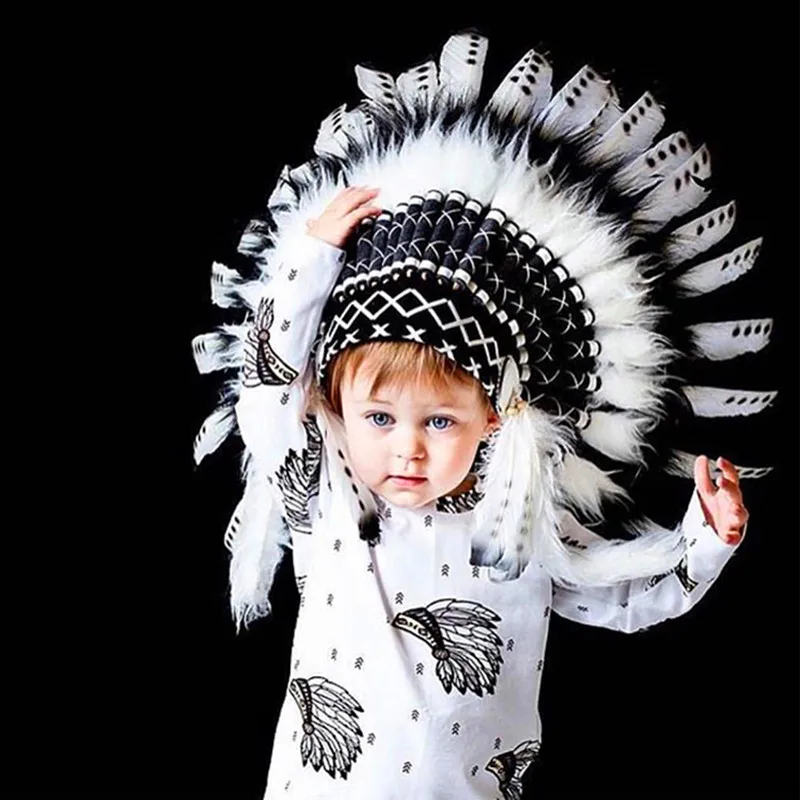 New Indian Chief Feather Headdress Children's Party Hat Crown Headband Home Decoration | Детская одежда и обувь