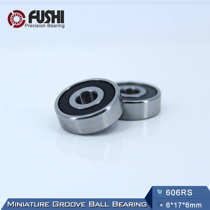 

606RS Bearing ABEC-5 (10PCS) 6*17*6 mm Miniature Sealed 606-2RS Ball Bearings 606 2RS