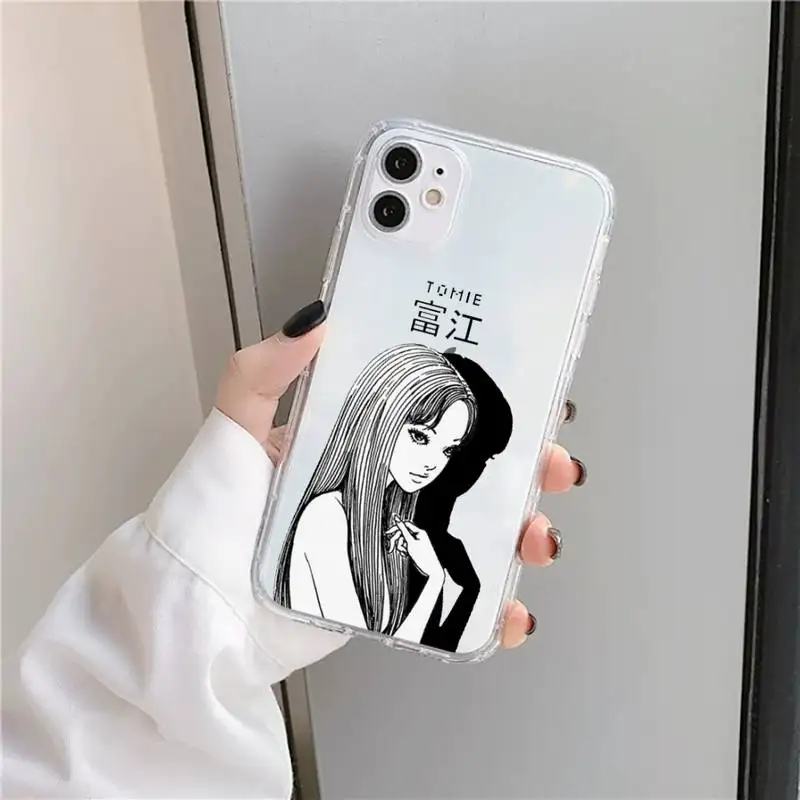 

Junji Ito Terror Horror Anime Phone Case Transparent soft For iphone 5 5s 5c se 6 6s 7 8 11 12 plus mini x xs xr pro max