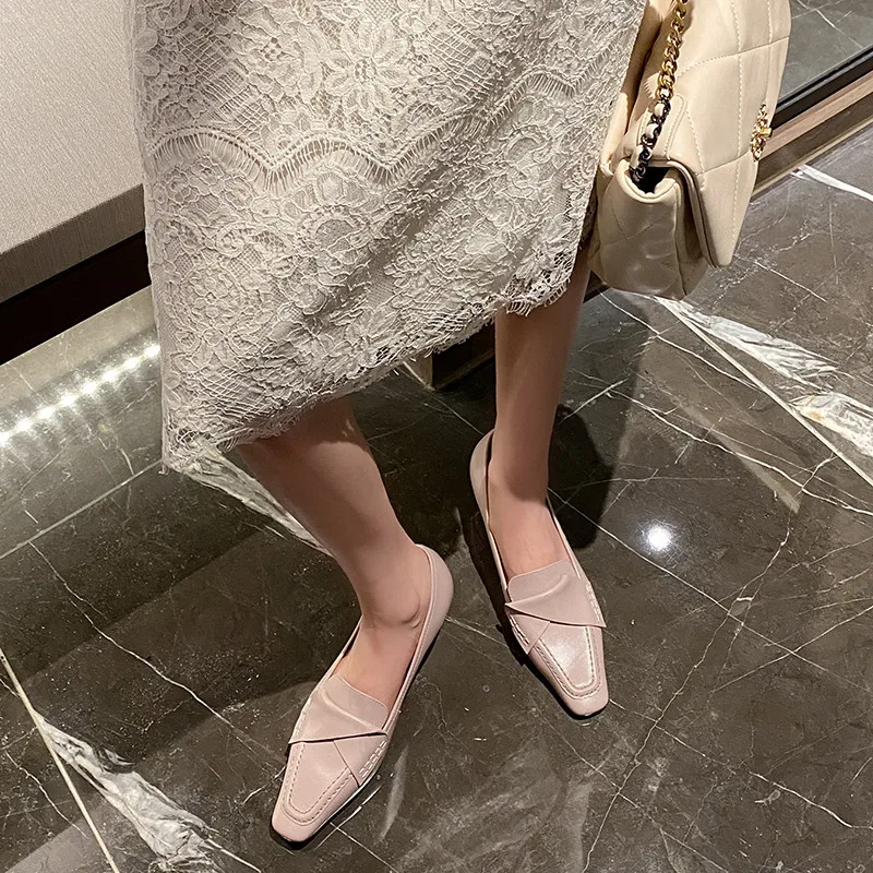 

MoonMeek 2021 Big Size 33-41 Women Pumps Genuine Leather Office Dress Shoes Spring Summer Solid Color High Heels Ladies Shoes