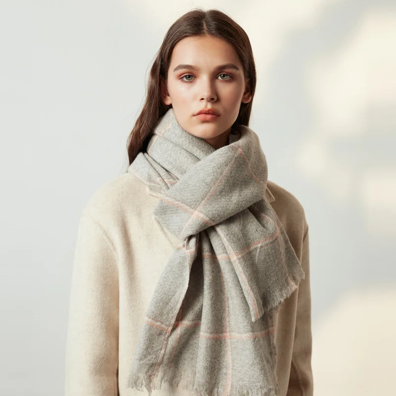 Cashmere scarf Women Plaid Scarf female winter cashmere shawl dual-use long thick warm | Wraps