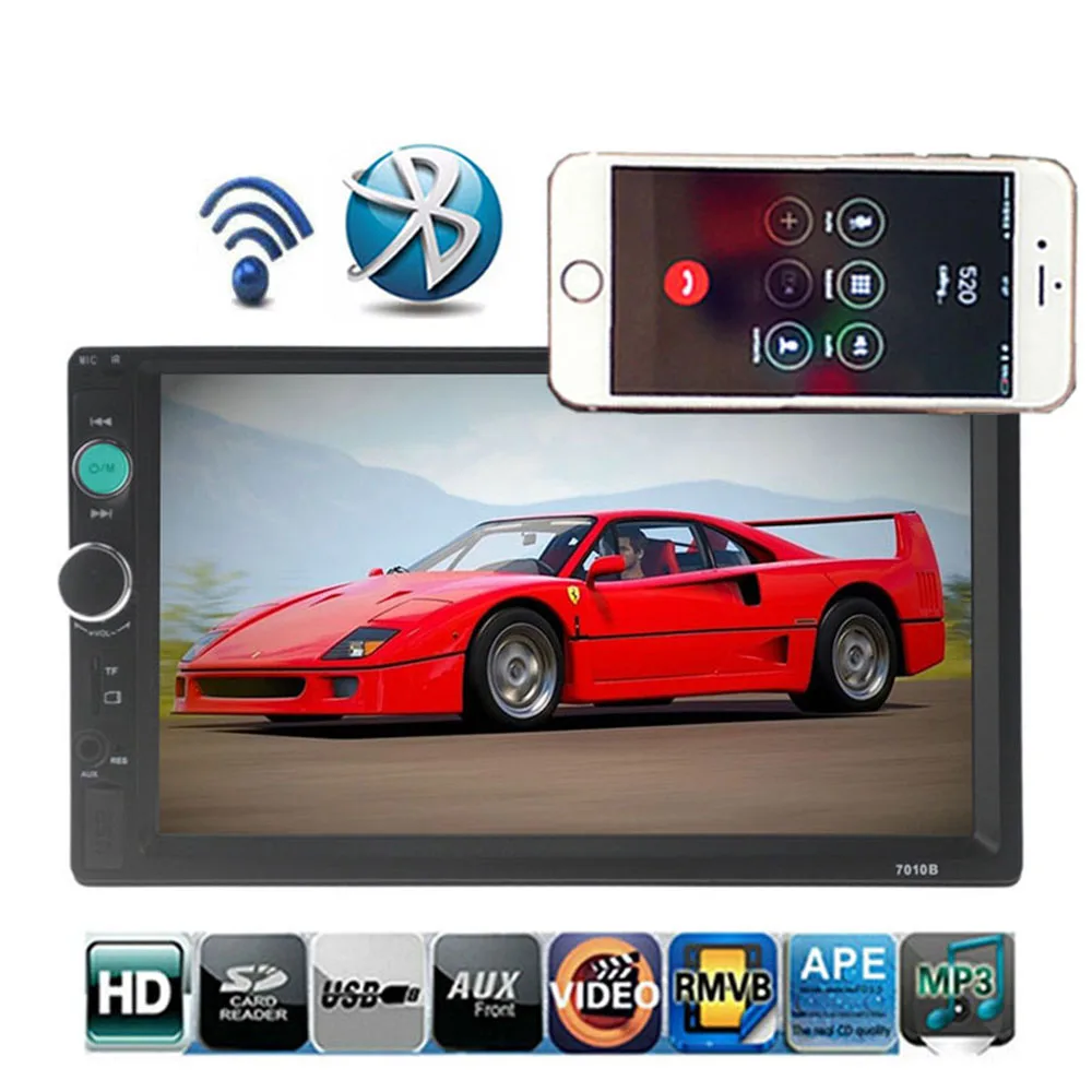 Автомобильный радиоприемник HD " сенсорный экран стерео USB Bluetooth 12 В 2 Din FM ISO power Aux вход Авто MP5 плеер SD USB дропшиппинг