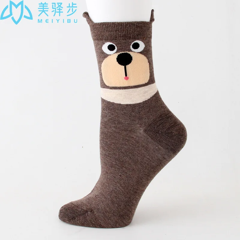 12 Pairs Per Set Cartoon Ear Female Socks Korean Version Cute Socks Manufacturer Wholesale