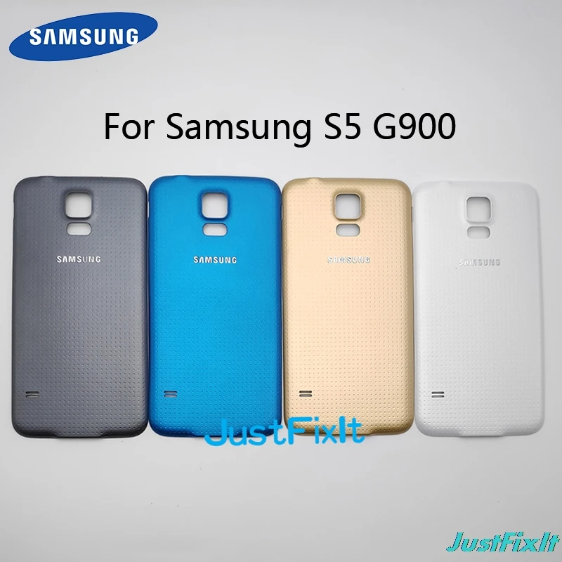Для SAMSUNG Galaxy S5 G900F G900A G900P MINI G800 G800F Задняя крышка батареи Дверь стеклянная корпуса