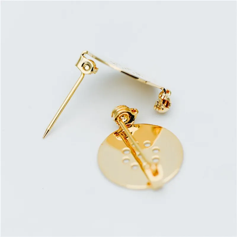 10 шт. 18 мм круглый Медь основа броши на булавке брошь настройки пустой ободок