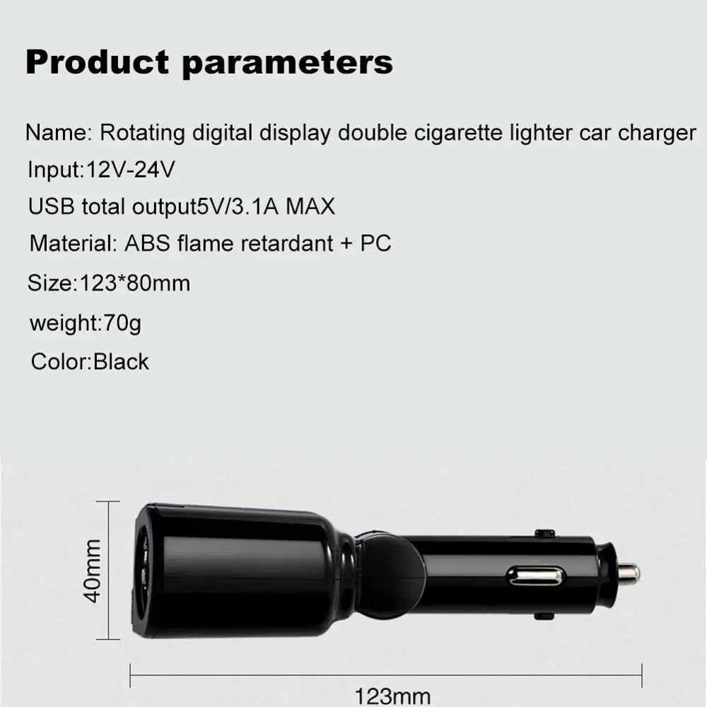 Разветвитель USB в прикуриватель 5 В 3 1 А|Зажигалка| |