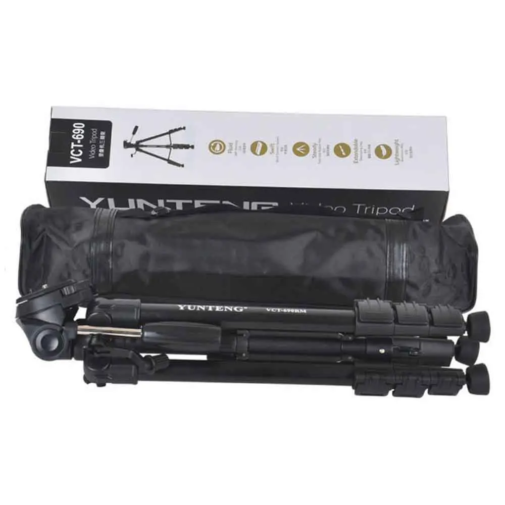 Yunteng VCT 690 Профессиональный переносной штатив для камеры с сумкой переноски