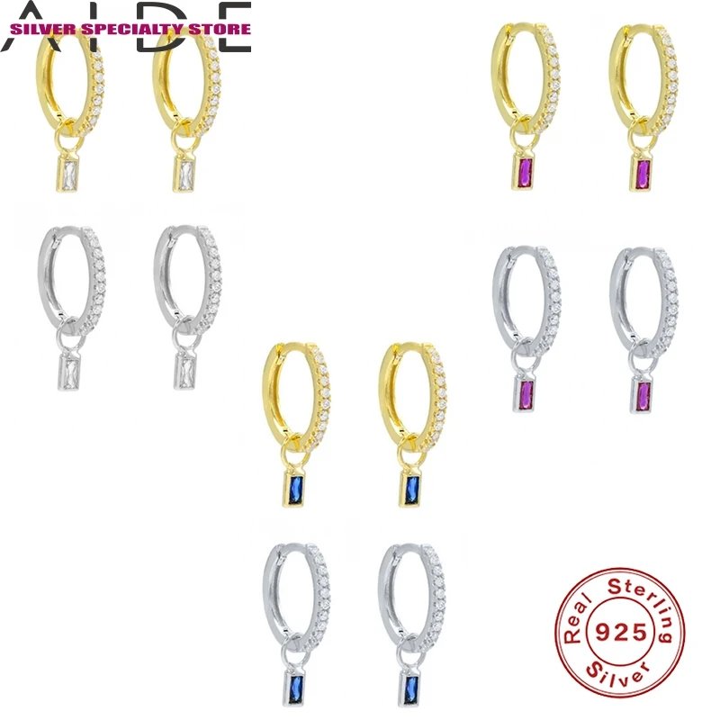 

AIDE Colored Diamond Earring For Women 925 Silver Earrings 2020 Fashionable Hoop Earring Jewelry Zircon Pendientes Brinco Aretes