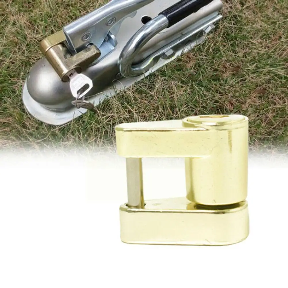 

2021 New Alloy Trailer Coupler Padlock Brass Trailer Locks For Hitch Security Protector With Keys Theft Protection D8Y5