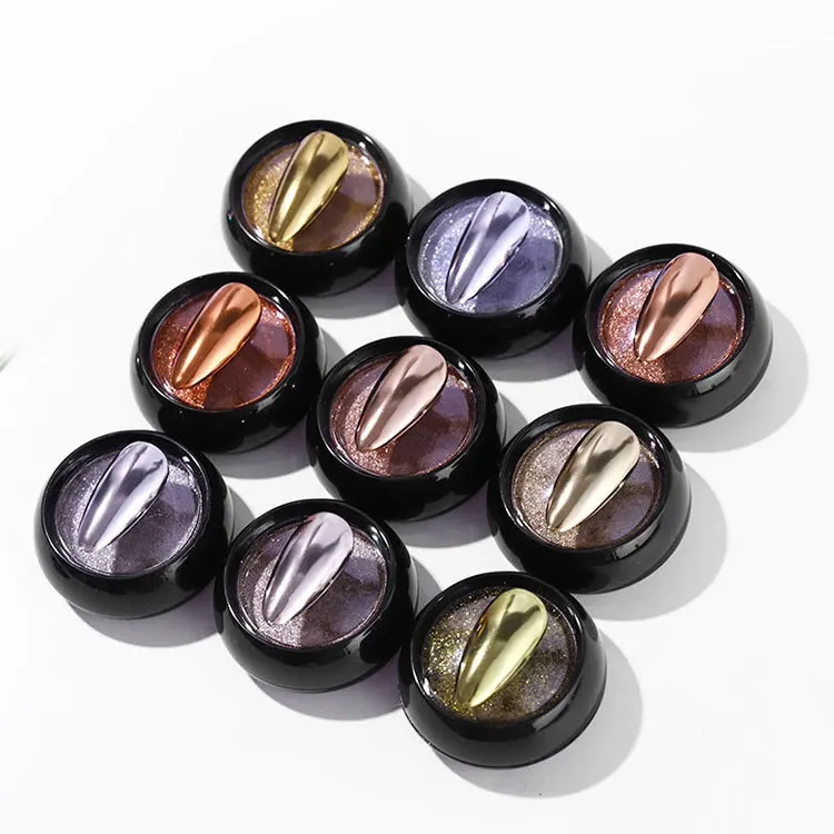 

1 Box Nail Powder 18 Color Holographic Chrome Mirror Laser Synthetic Resin Pigment Manicure Art Eye Mirror Nail Powder Glitter
