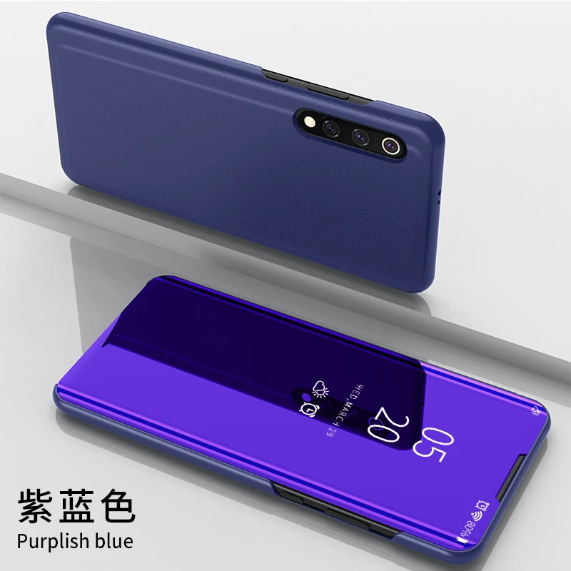 Флип-чехол с зеркалом для Xiaomi mi 9 Lite mi 8 SE 9T CC9e защитный чехол для телефона книжный Жесткий Чехол для Xiaomi mi A1 A2 A3 Lite чехол - Цвет: Purplish Blue
