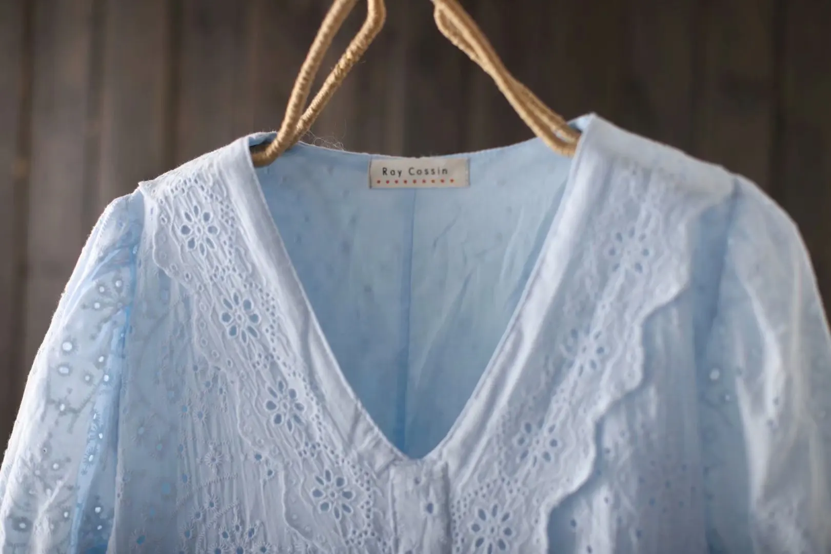 

Summer new solid V-neck embroidery cotton dress loose casual dress