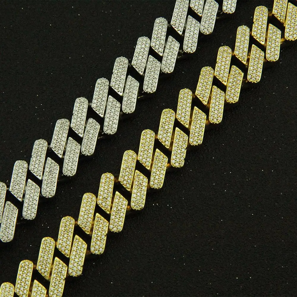 

Men Hip hop iced out bling Chain Necklace micro pave AAA CZ stone 18mm Cuban Chains Necklaces Hiphop jewelry Drop shipping