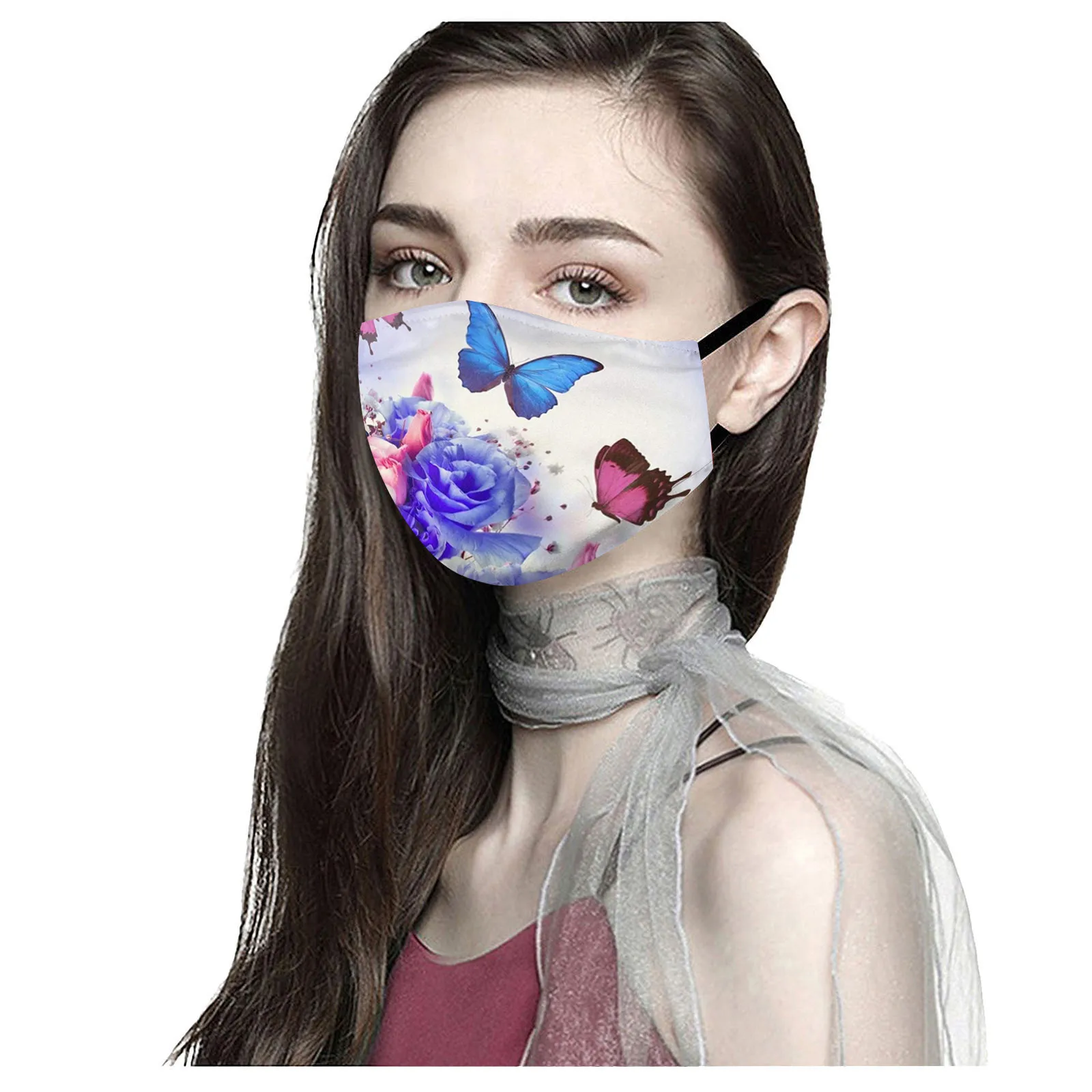 

5pcs Adult Mask Cover Women Man Butterfly Print Masks Face Masks Reusable Masks Masks Square Cotton Mat Mascarilla Mask R1