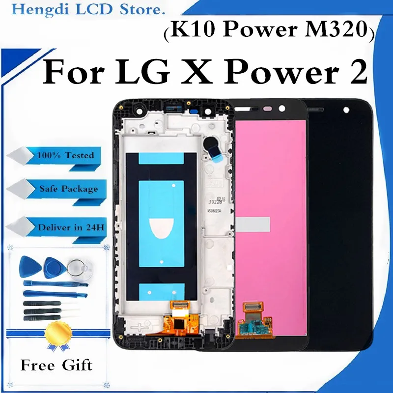 

Для LG X Power 2 M320 LCD кодирующий преобразователь сенсорного экрана в сборе Замена с рамкой для LG K10 Power M320 M320F LCD