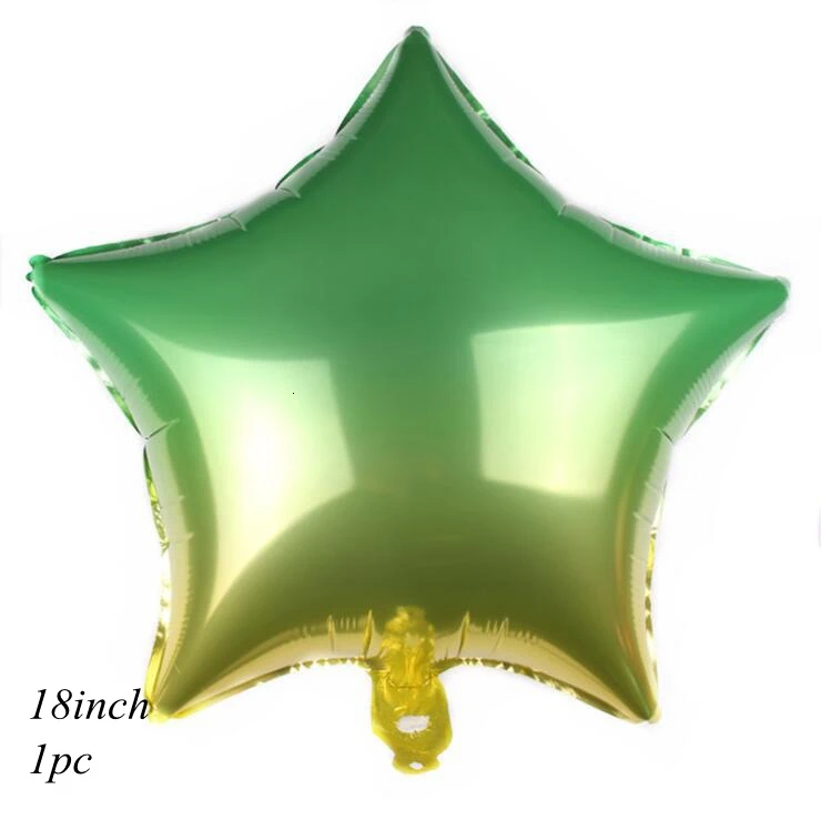 1PC green star 1 шт. 18/22 дюйма металлические звезды и сердце 4D диско градиент цвета шары для свадьбы и дня рождения вечерние детские Душ Декор реквизит для фотосессии принадлежности - Цвет: 1PC green star