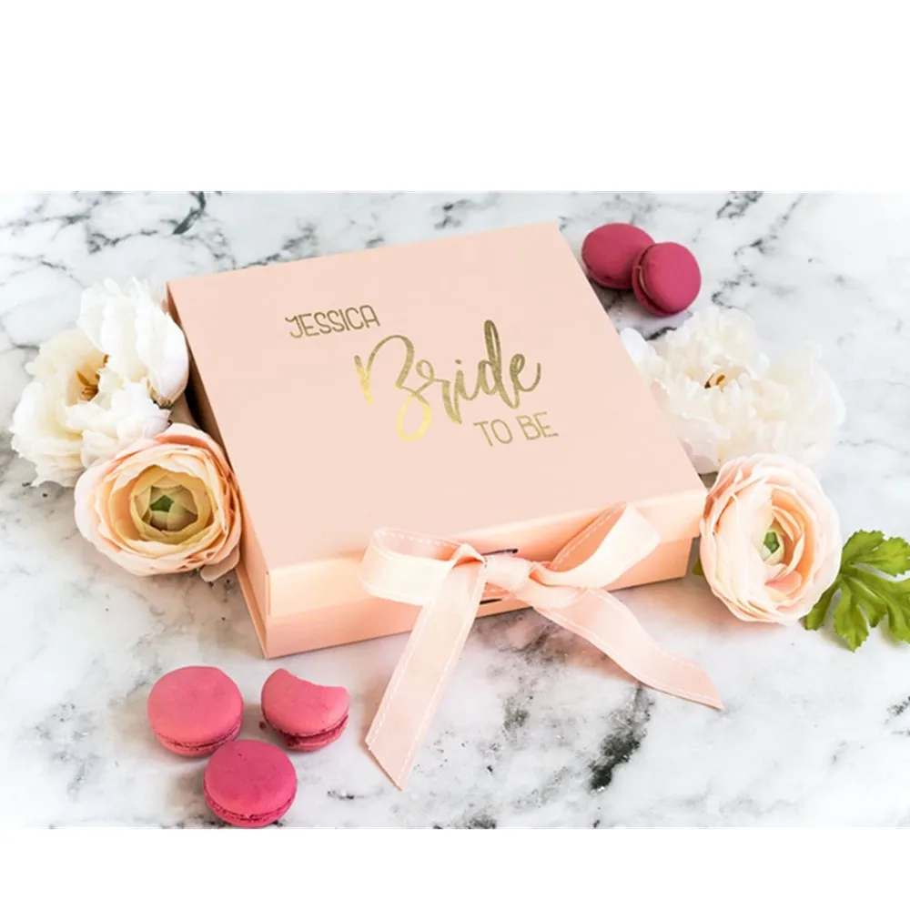 

Personalised Real Foil pink Custom Bride to Be Gift Box rose gold Future Bride Gift Box Foil silver Luxury Magnetic Gift Box