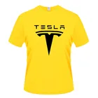 Футболка Tesla мужская с цифровой печатью, однотонная дышащая Повседневная рубашка оверсайз с круглым вырезом, 3DT