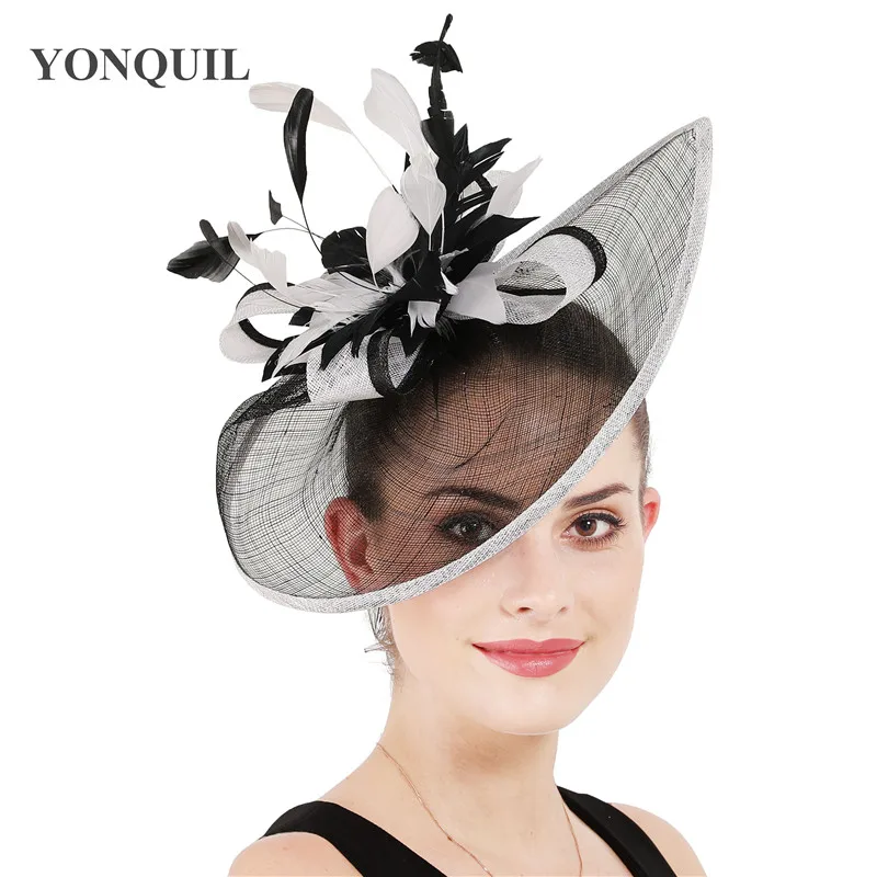 Желтый или несколько цветов sinamay, аксессуары для волос с перьями, ленты для волос, декоративные женские свадебные заколки для волос DIY