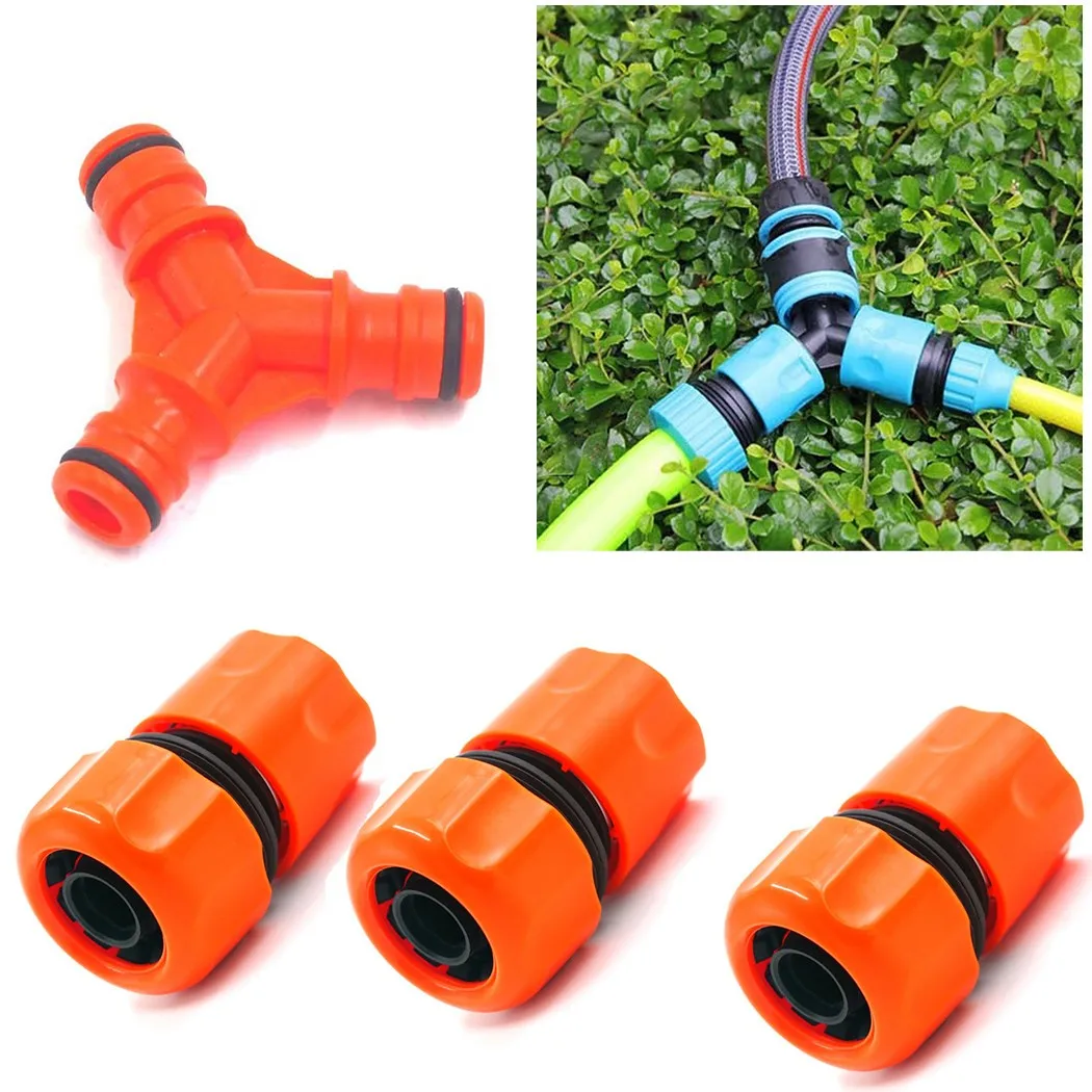

3/4" 3-Way Hose Connector Quick Hose Connector Coupling For watering flower plant lawn villa washing Irrigation Garden Tools