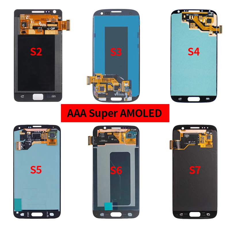 Качество AAA для SAMSUNG Galaxy S7 S6 S5 S4 S3 S2 ЖК-дисплей сенсорный экран супер AMOLED дигитайзер
